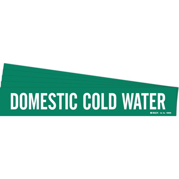 DOMESTIC COLD WATER Pipe Marker Style 1HV Polyester WT on GN 1 per Card, 5 PK